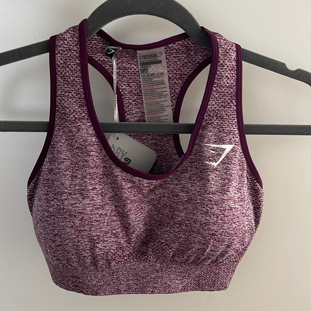 Gymshark Vital Seamless Padded Sports Bra Purple Marl Small NEW with tags